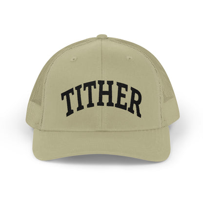 Tither Collegiate Cap | Embroidered Christian Baseball Hat, Unisex Adjustable Faith-Based Cap, Tithing Lifestyle Hat, Church Wear