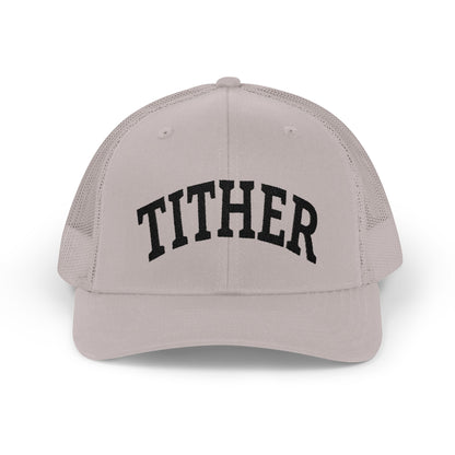 Tither Collegiate Cap | Embroidered Christian Baseball Hat, Unisex Adjustable Faith-Based Cap, Tithing Lifestyle Hat, Church Wear