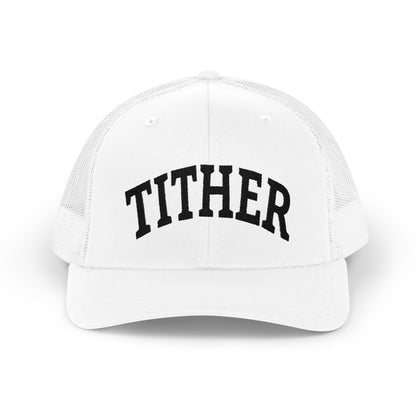 Tither Collegiate Cap | Embroidered Christian Baseball Hat, Unisex Adjustable Faith-Based Cap, Tithing Lifestyle Hat, Church Wear