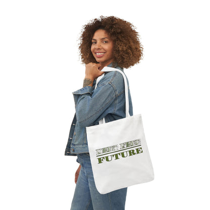 Debt Free Future Tote Bag - Faith-Inspired Financial Freedom & Abundance Affirmation Bag - Canvas, White, Black