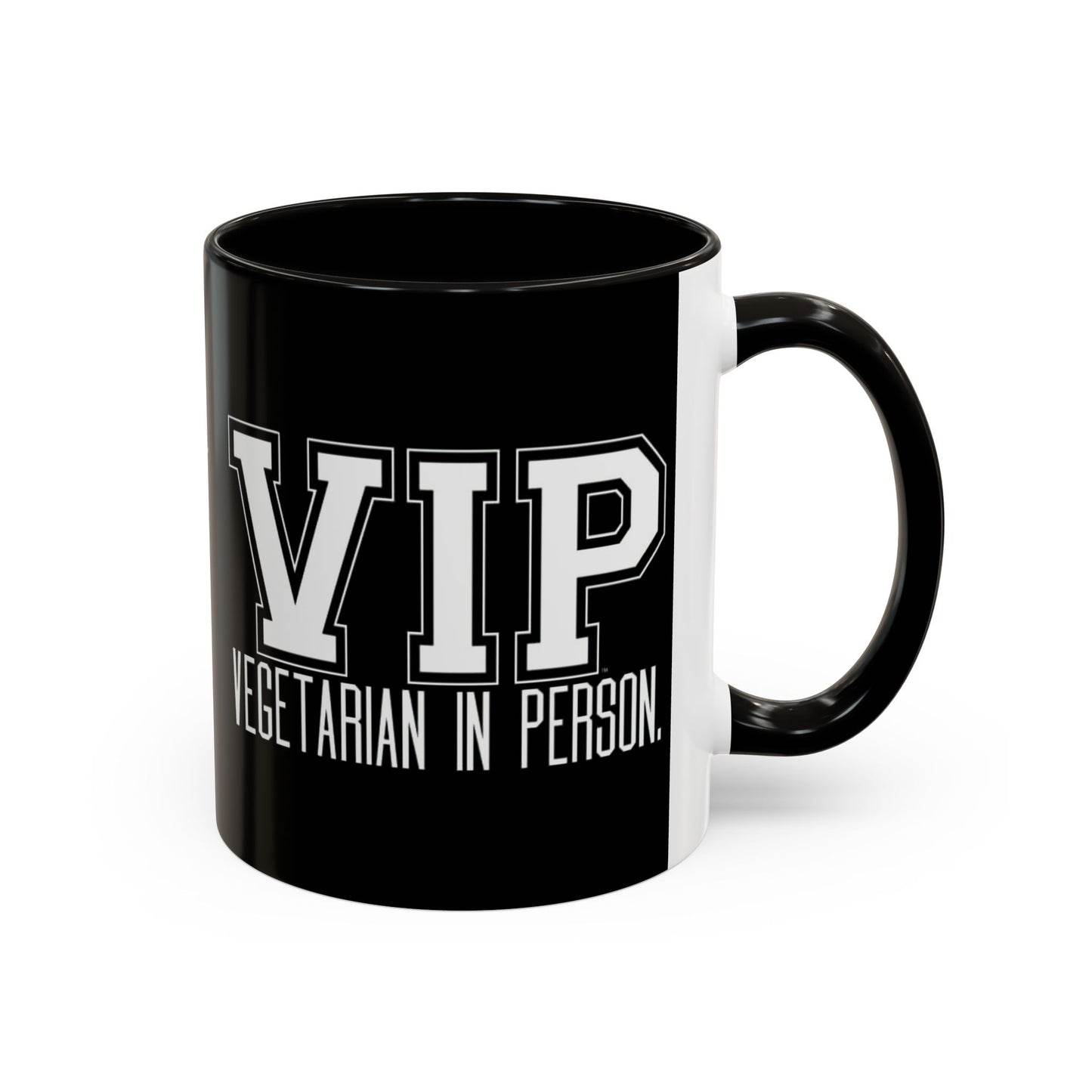VIP Vegetarian Vegetarian In Person Statement Mug | Cute Funny Vegetarian Coffee Cup | Plant-Based Lifestyle Gift