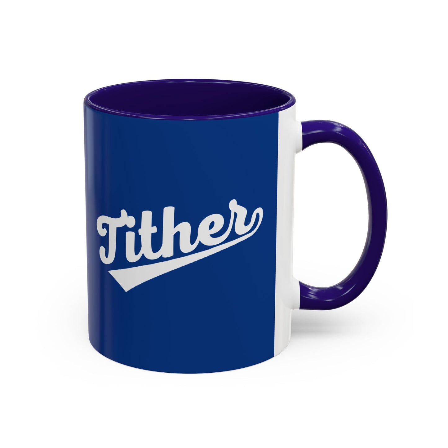TITHER Baseball Script Mug – Faith-Based Coffee Cup – Christian Giving Lifestyle Mug – Gift for Tithers