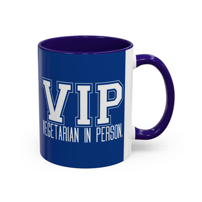 VIP Vegetarian Vegetarian In Person Statement Mug | Cute Funny Vegetarian Coffee Cup | Plant-Based Lifestyle Gift