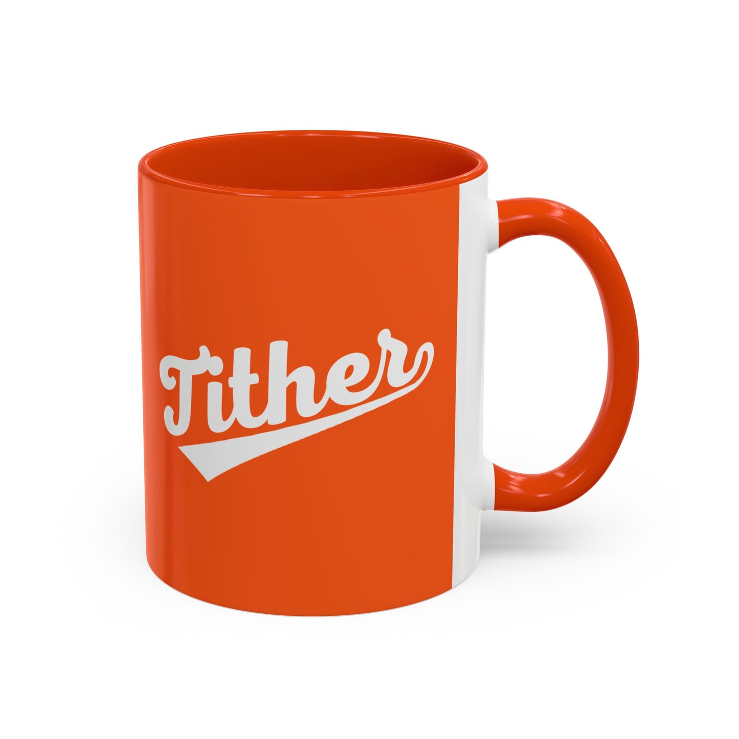 TITHER Baseball Script Mug – Faith-Based Coffee Cup – Christian Giving Lifestyle Mug – Gift for Tithers