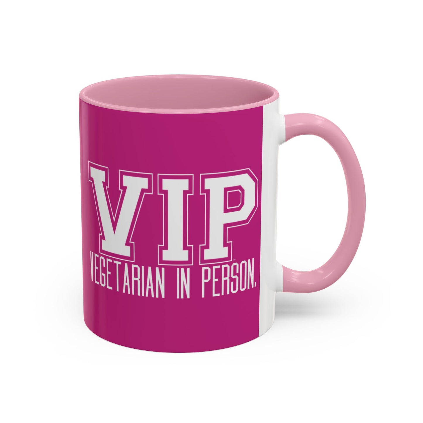 VIP Vegetarian Vegetarian In Person Statement Mug | Cute Funny Vegetarian Coffee Cup | Plant-Based Lifestyle Gift