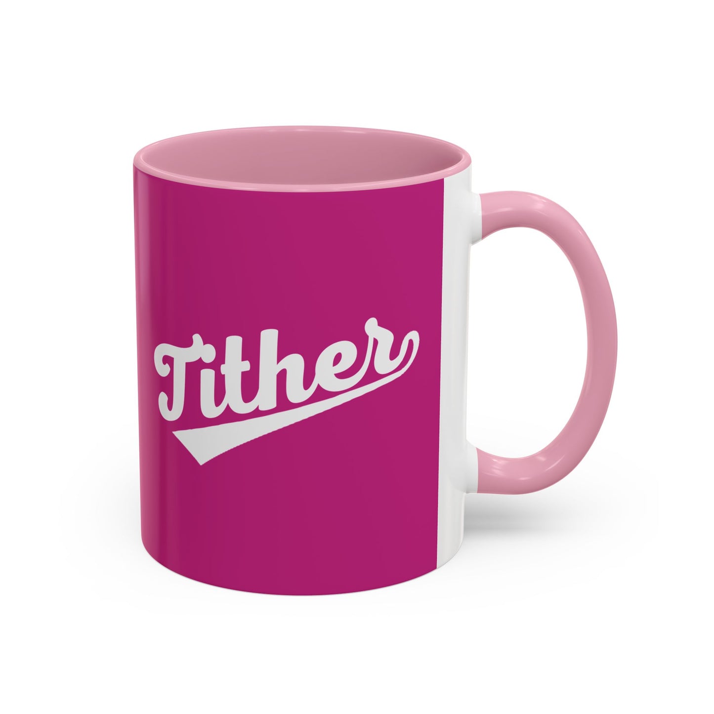 TITHER Baseball Script Mug – Faith-Based Coffee Cup – Christian Giving Lifestyle Mug – Gift for Tithers