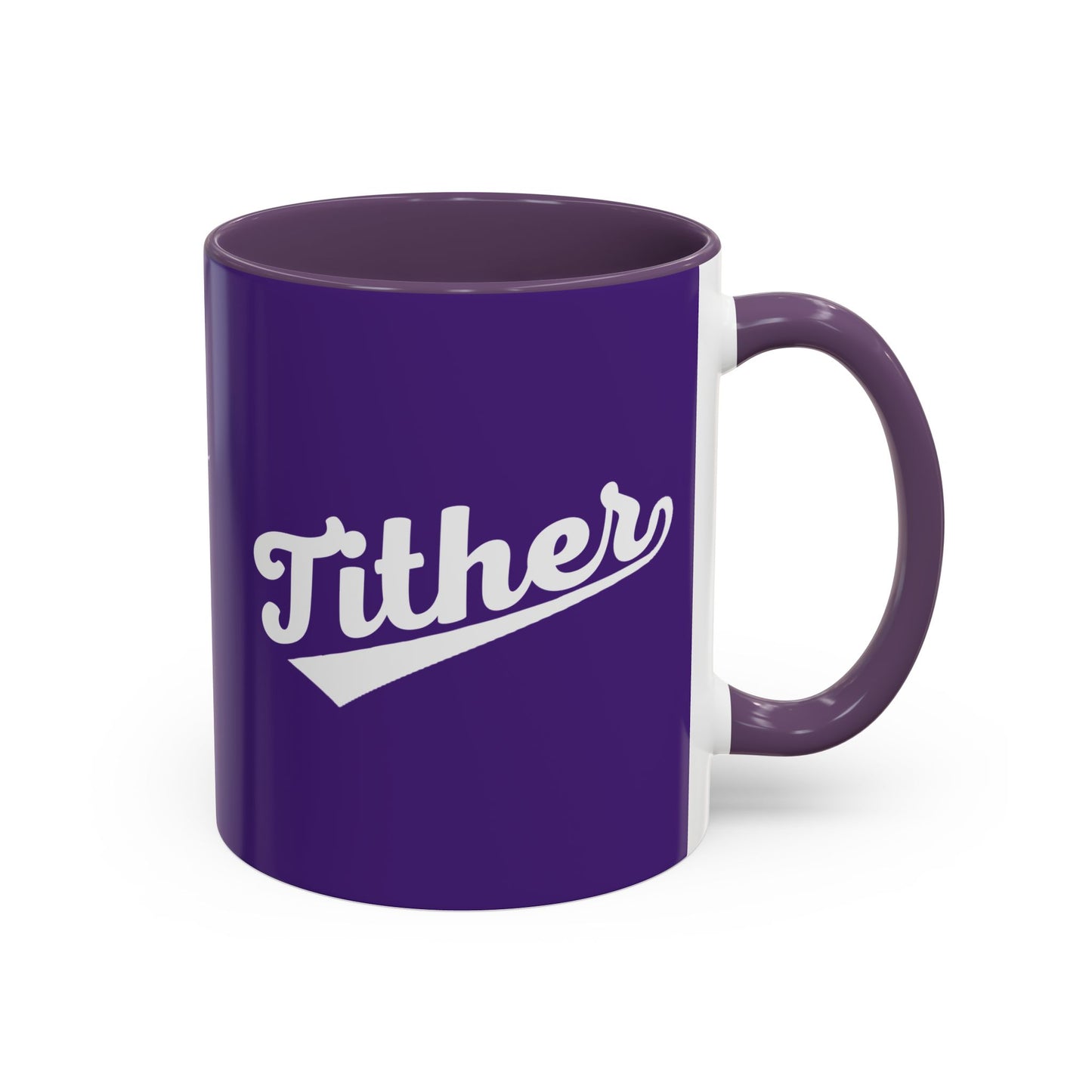 TITHER Baseball Script Mug – Faith-Based Coffee Cup – Christian Giving Lifestyle Mug – Gift for Tithers