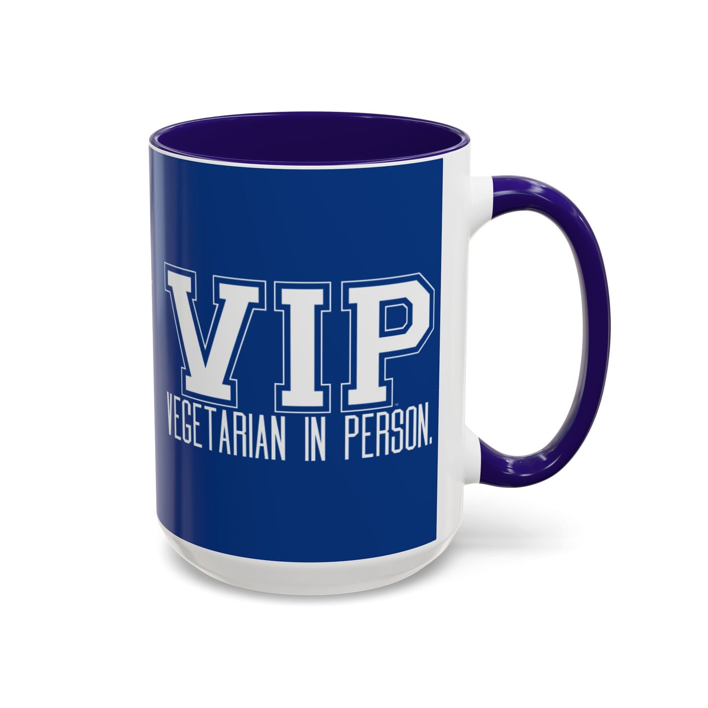 VIP Vegetarian Vegetarian In Person Statement Mug | Cute Funny Vegetarian Coffee Cup | Plant-Based Lifestyle Gift