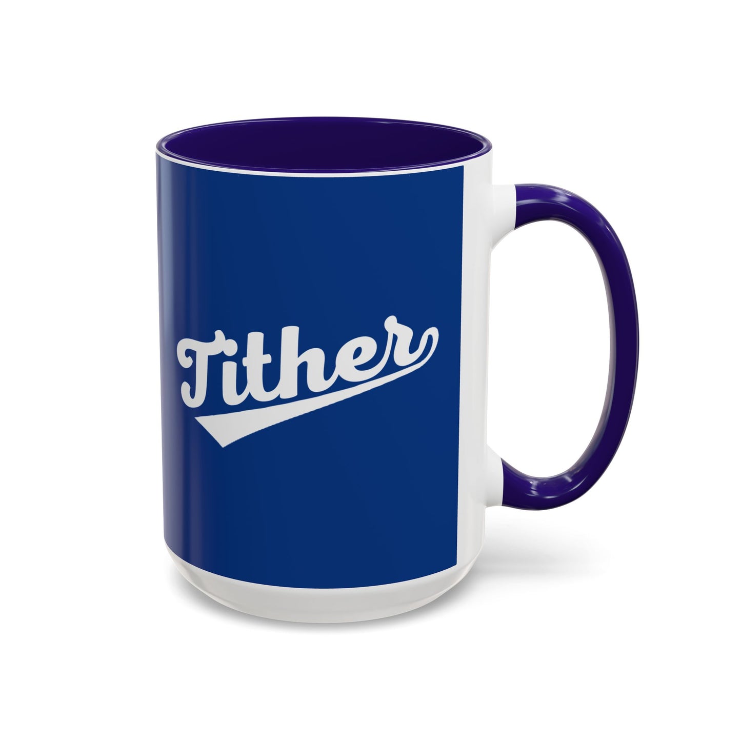 TITHER Baseball Script Mug – Faith-Based Coffee Cup – Christian Giving Lifestyle Mug – Gift for Tithers