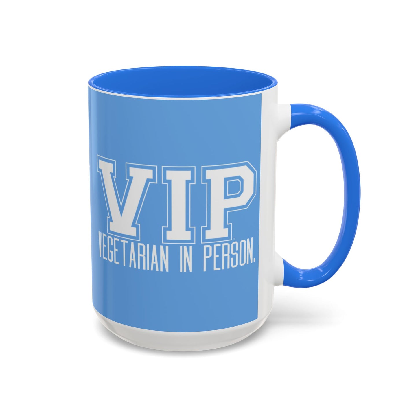 VIP Vegetarian Vegetarian In Person Statement Mug | Cute Funny Vegetarian Coffee Cup | Plant-Based Lifestyle Gift