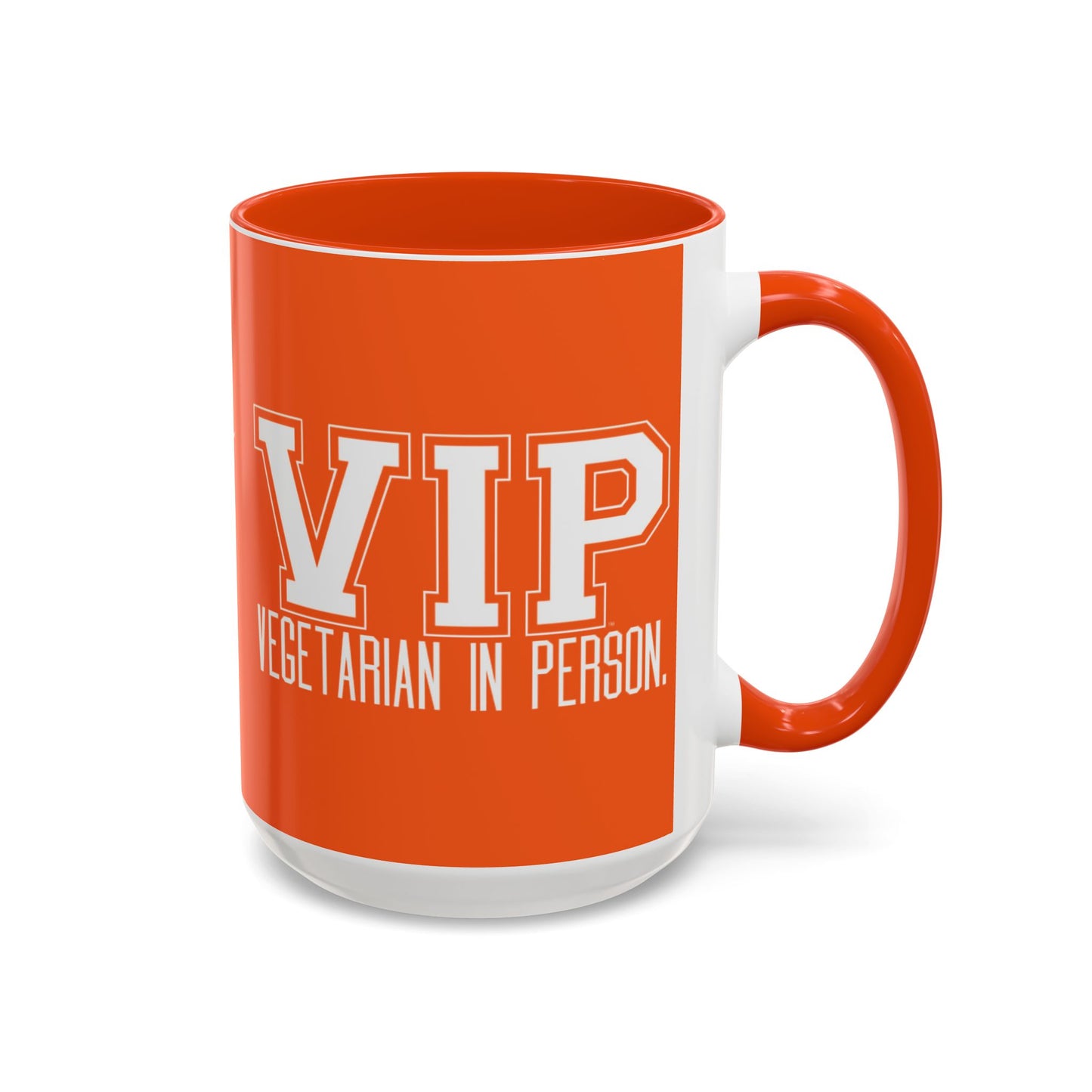 VIP Vegetarian Vegetarian In Person Statement Mug | Cute Funny Vegetarian Coffee Cup | Plant-Based Lifestyle Gift