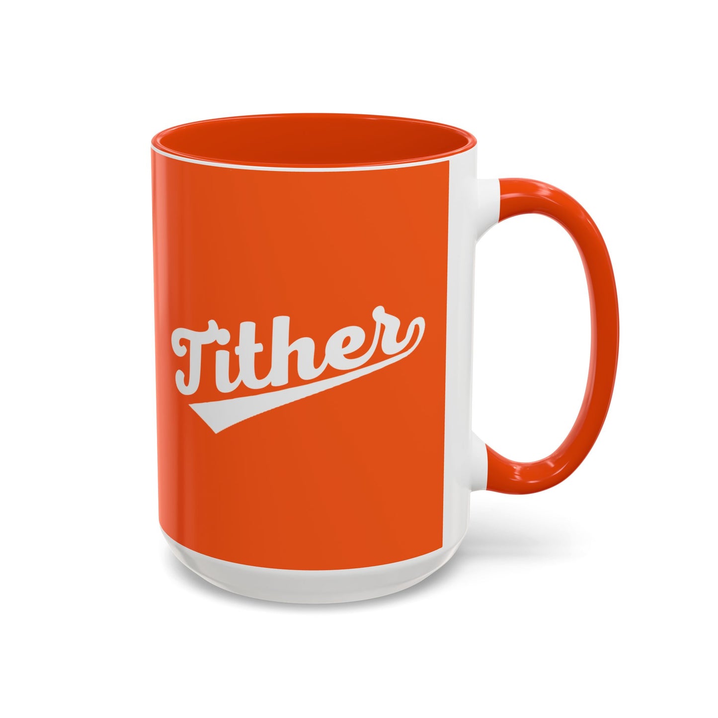 TITHER Baseball Script Mug – Faith-Based Coffee Cup – Christian Giving Lifestyle Mug – Gift for Tithers