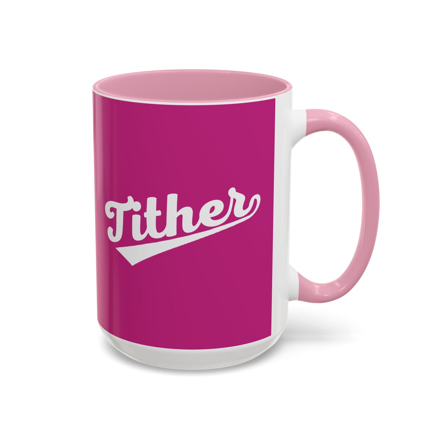 TITHER Baseball Script Mug – Faith-Based Coffee Cup – Christian Giving Lifestyle Mug – Gift for Tithers