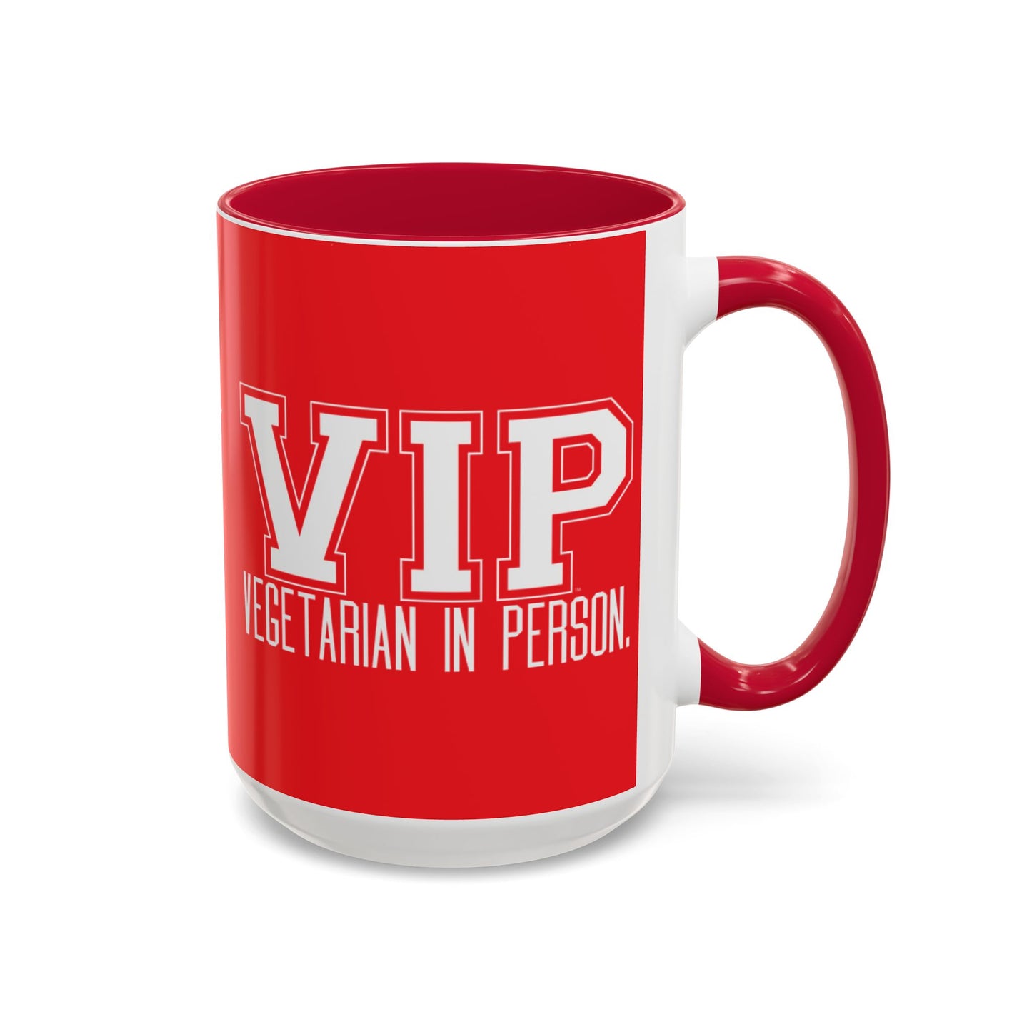 VIP Vegetarian Vegetarian In Person Statement Mug | Cute Funny Vegetarian Coffee Cup | Plant-Based Lifestyle Gift