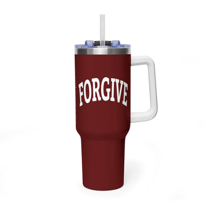 FREELY FORGIVE 40oz Tumbler | Faith-Based Insulated Cup | Christian Gift | Inspirational Drinkware | Collegiate Style Design