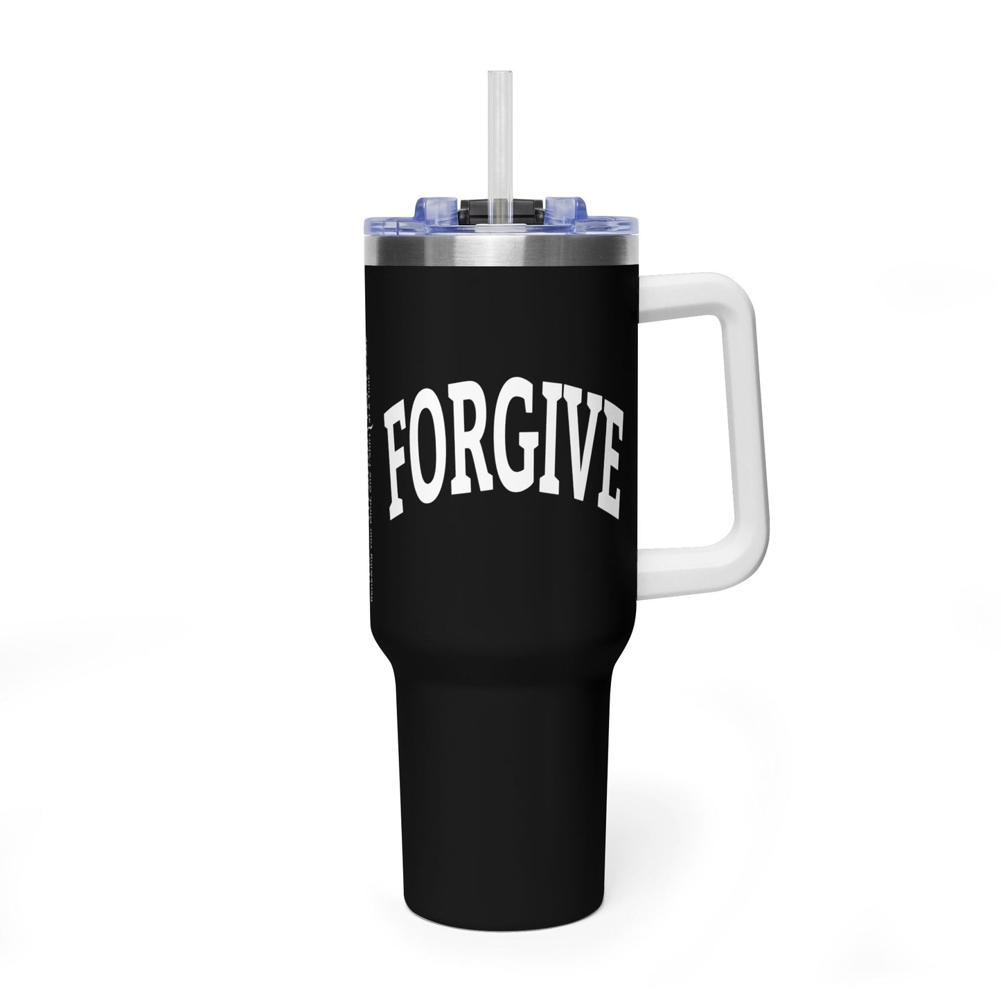 FREELY FORGIVE 40oz Tumbler | Faith-Based Insulated Cup | Christian Gift | Inspirational Drinkware | Collegiate Style Design