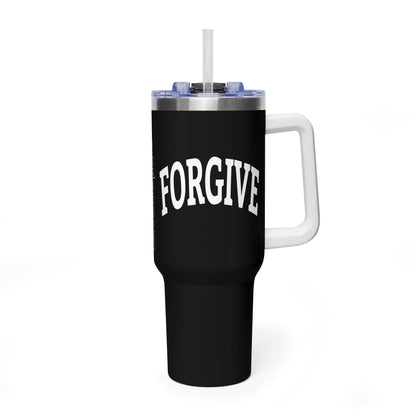 FREELY FORGIVE 40oz Tumbler | Faith-Based Insulated Cup | Christian Gift | Inspirational Drinkware | Collegiate Style Design