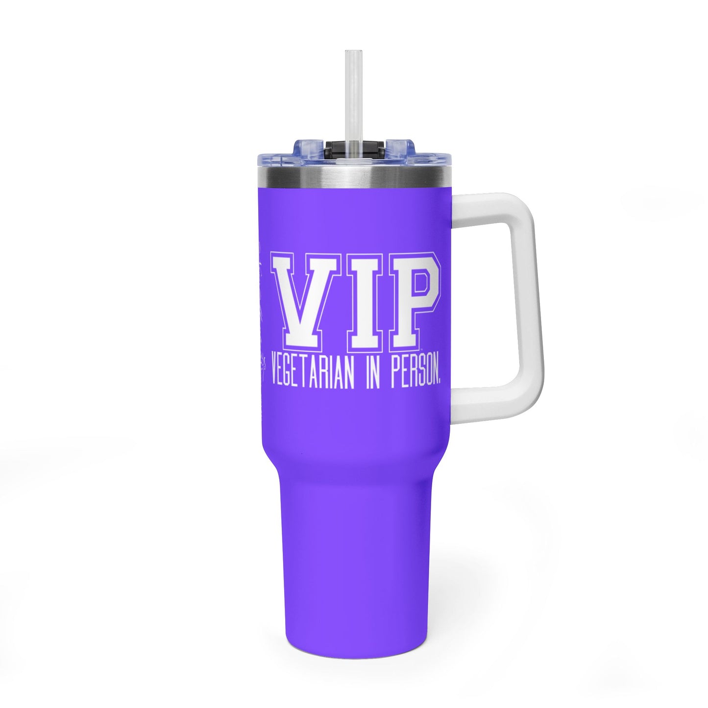 VIP Vegetarian In Person 40 oz Tumbler | Large Travel Cup | Plant-Based Lifestyle Gift