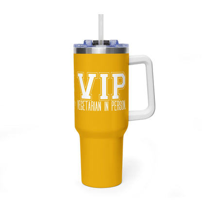 VIP Vegetarian In Person 40 oz Tumbler | Large Travel Cup | Plant-Based Lifestyle Gift