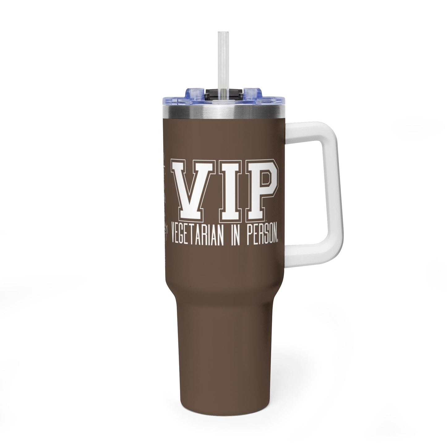 VIP Vegetarian In Person 40 oz Tumbler | Large Travel Cup | Plant-Based Lifestyle Gift