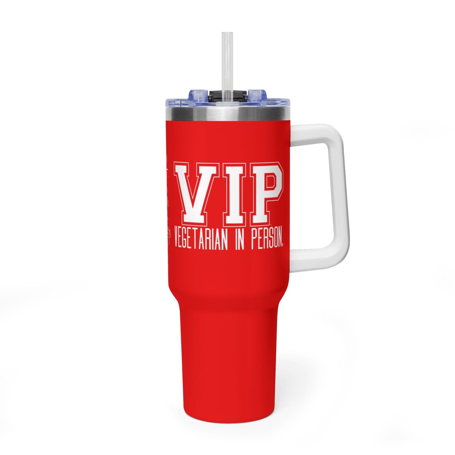 VIP Vegetarian In Person 40 oz Tumbler | Large Travel Cup | Plant-Based Lifestyle Gift