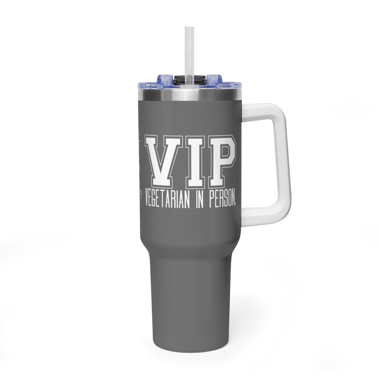 VIP Vegetarian In Person 40 oz Tumbler | Large Travel Cup | Plant-Based Lifestyle Gift