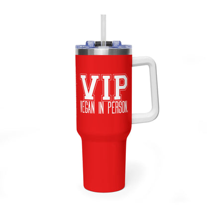 VIP Vegan In Person 40 oz Tumbler | Large Travel Cup | Plant-Based Lifestyle