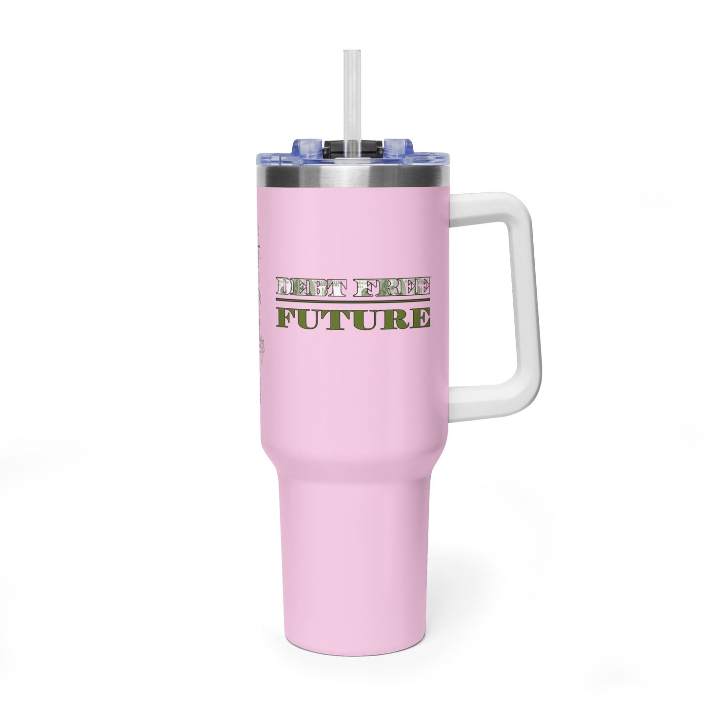 Debt Free Future 40oz Tumbler – Money Font Motivation Travel Cup
