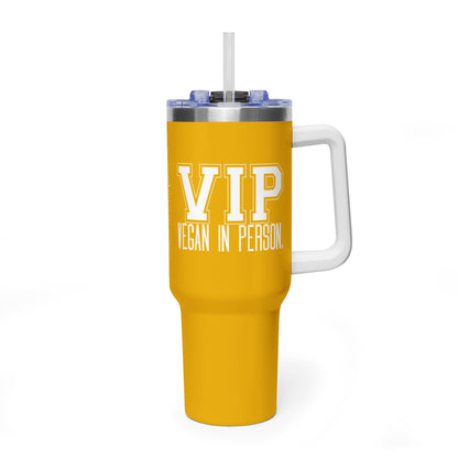 VIP Vegan In Person 40 oz Tumbler | Large Travel Cup | Plant-Based Lifestyle