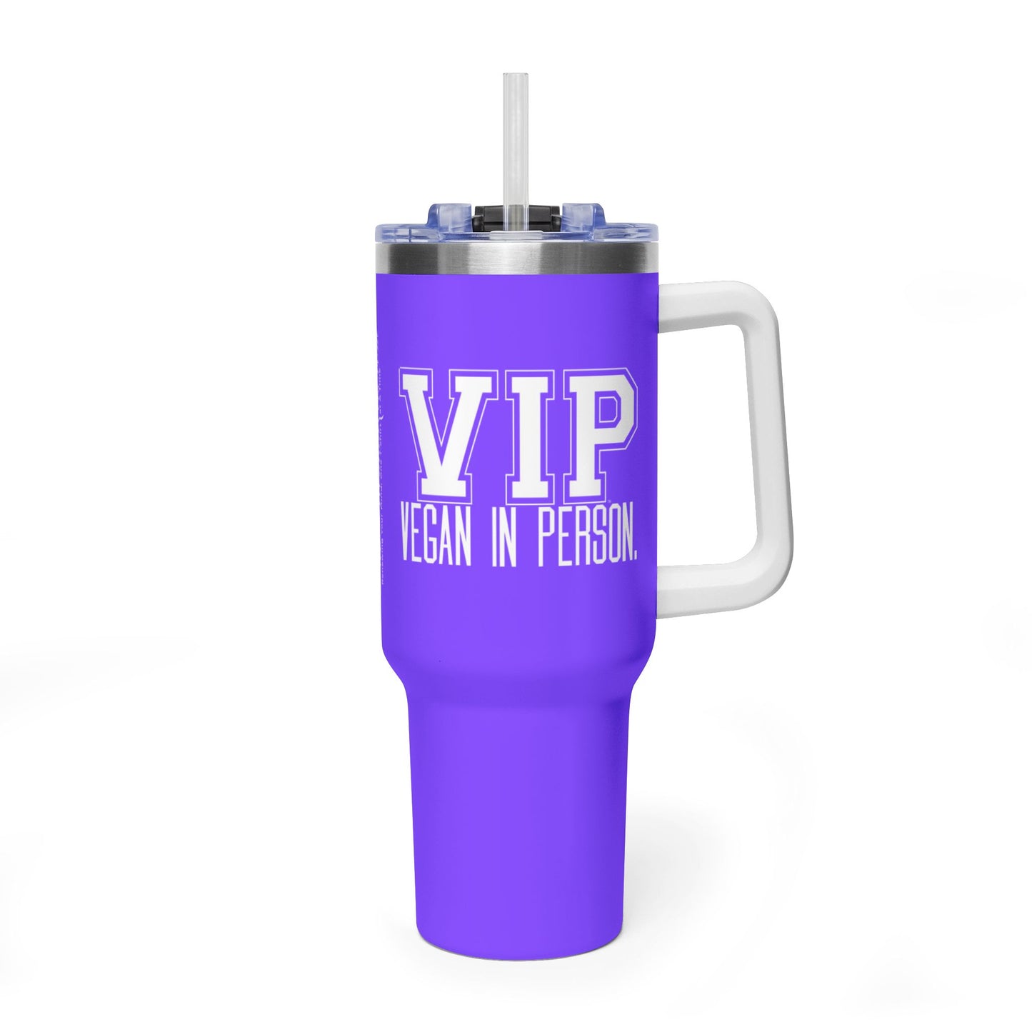 VIP Vegan In Person 40 oz Tumbler | Large Travel Cup | Plant-Based Lifestyle