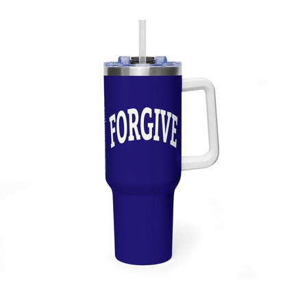 FREELY FORGIVE 40oz Tumbler | Faith-Based Insulated Cup | Christian Gift | Inspirational Drinkware | Collegiate Style Design