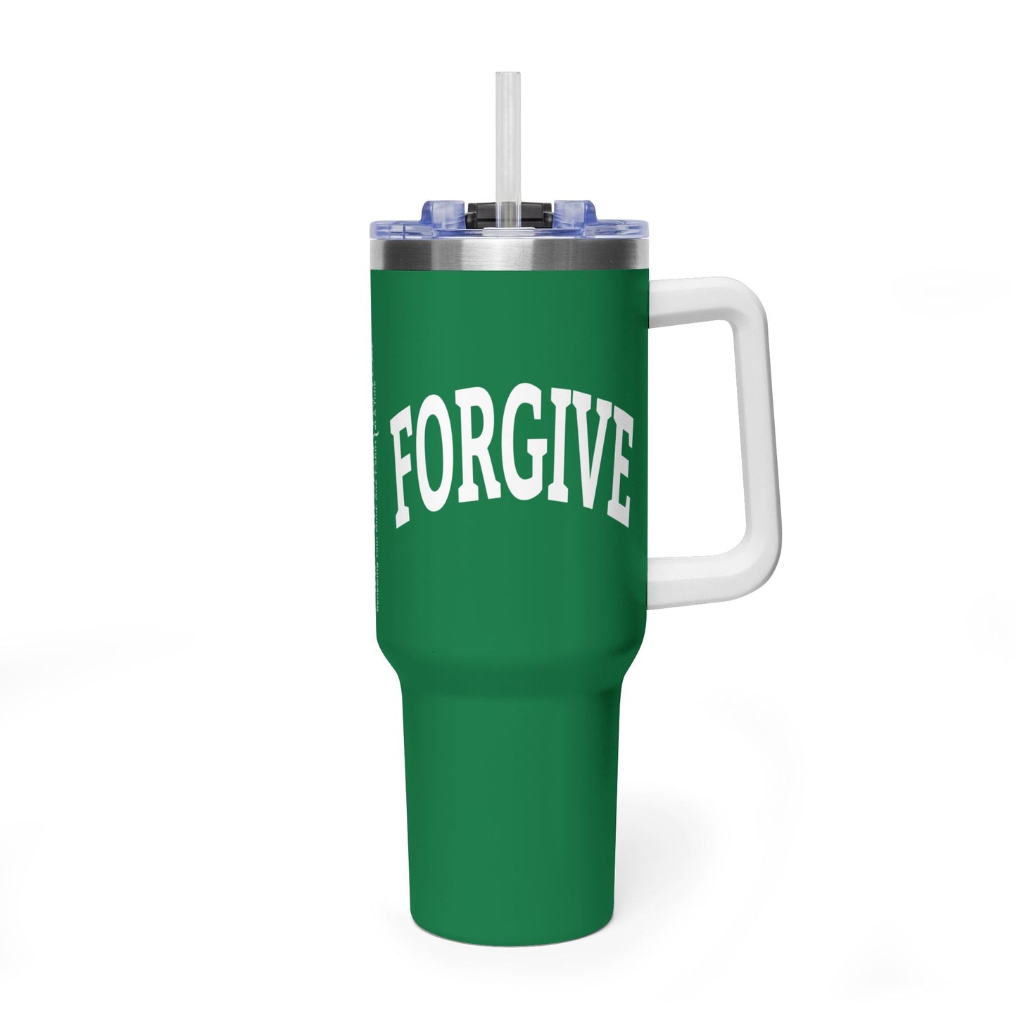 FREELY FORGIVE 40oz Tumbler | Faith-Based Insulated Cup | Christian Gift | Inspirational Drinkware | Collegiate Style Design