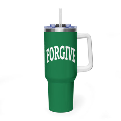 FREELY FORGIVE 40oz Tumbler | Faith-Based Insulated Cup | Christian Gift | Inspirational Drinkware | Collegiate Style Design