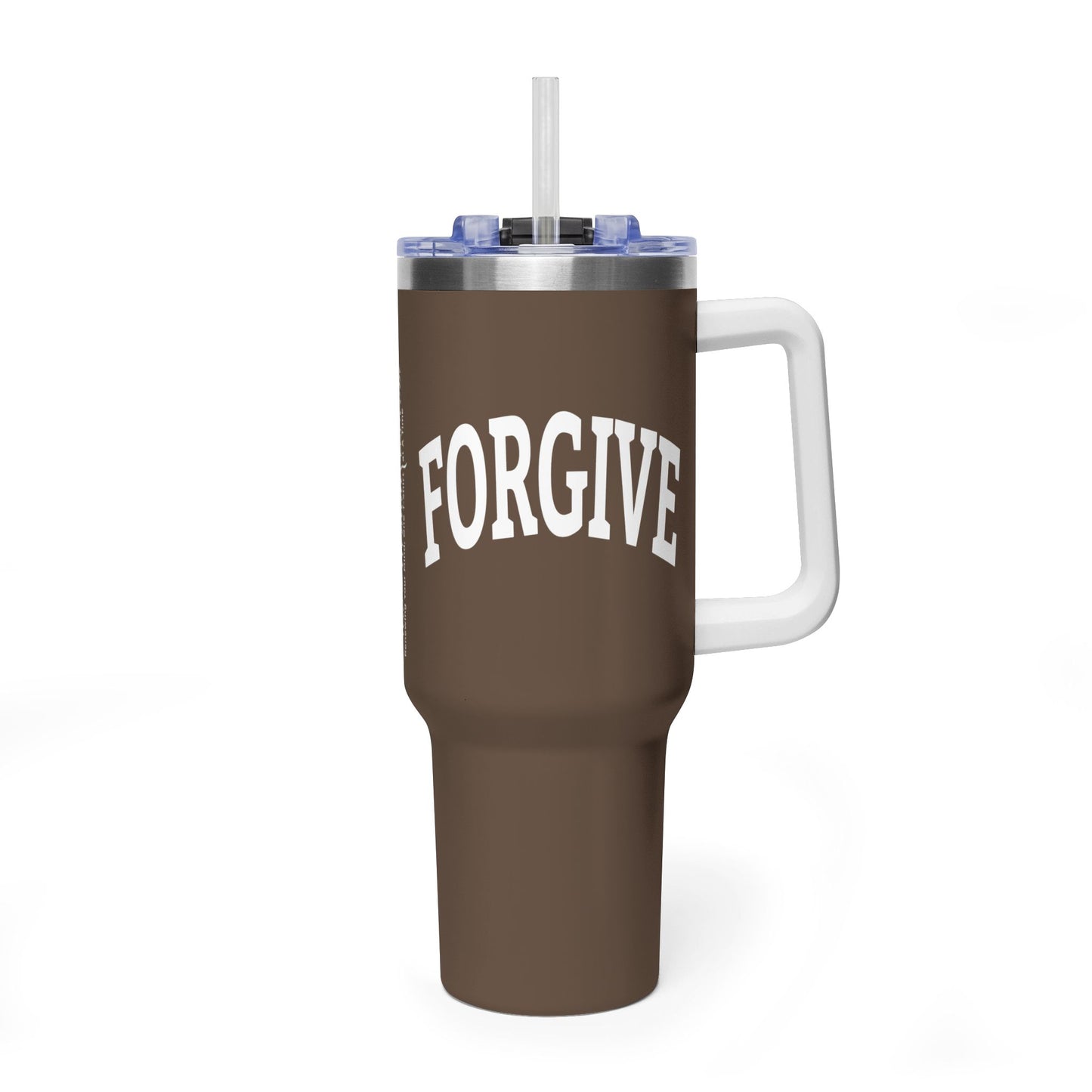 FREELY FORGIVE 40oz Tumbler | Faith-Based Insulated Cup | Christian Gift | Inspirational Drinkware | Collegiate Style Design
