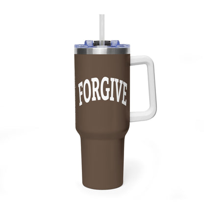 FREELY FORGIVE 40oz Tumbler | Faith-Based Insulated Cup | Christian Gift | Inspirational Drinkware | Collegiate Style Design