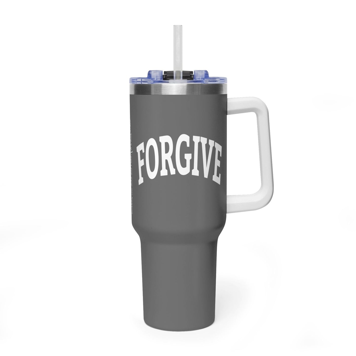FREELY FORGIVE 40oz Tumbler | Faith-Based Insulated Cup | Christian Gift | Inspirational Drinkware | Collegiate Style Design