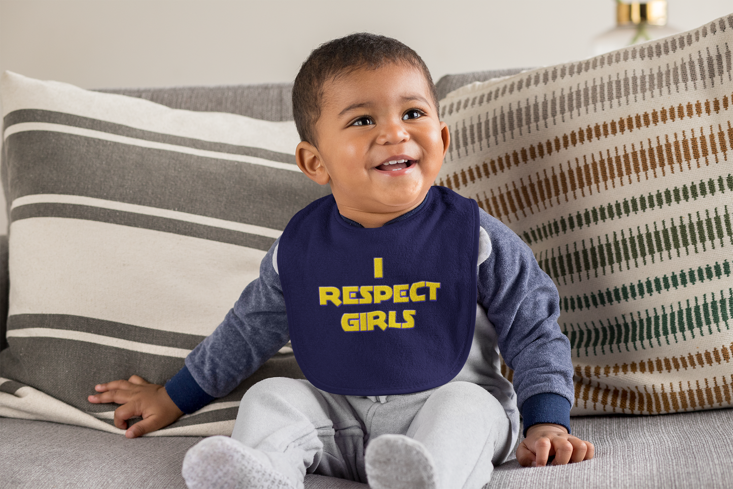 I Respect Girls Baby Bib | Baby Boy Bib | Future Gentleman Bib | Baby Shower Gift | Cute Baby Boy Gift | Teach Respect Early