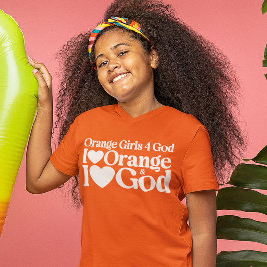 Orange Girls 4 God Youth T-shirt - You are Warm, Fun, Youthful, Innovative, Happy, Energetic, and Productive!