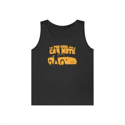 I'm Too Cool for a Car Note Teen Boys Tank Top – Financial Freedom Tank | Motivational Sleeveless Shirt for Teen Guys | Positive Mindset Summer Tank