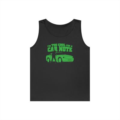 I'm Too Cool for a Car Note Teen Boys Tank Top – Financial Freedom Tank | Motivational Sleeveless Shirt for Teen Guys | Positive Mindset Summer Tank