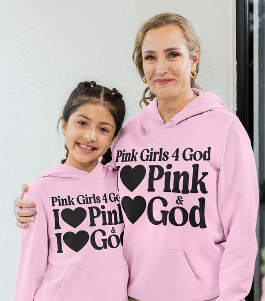 Pink Girls 4 God Youth Hoodie - You are Positive, Polite, Charming, Optimistic, Compassionate, Affectionate, and Kind!