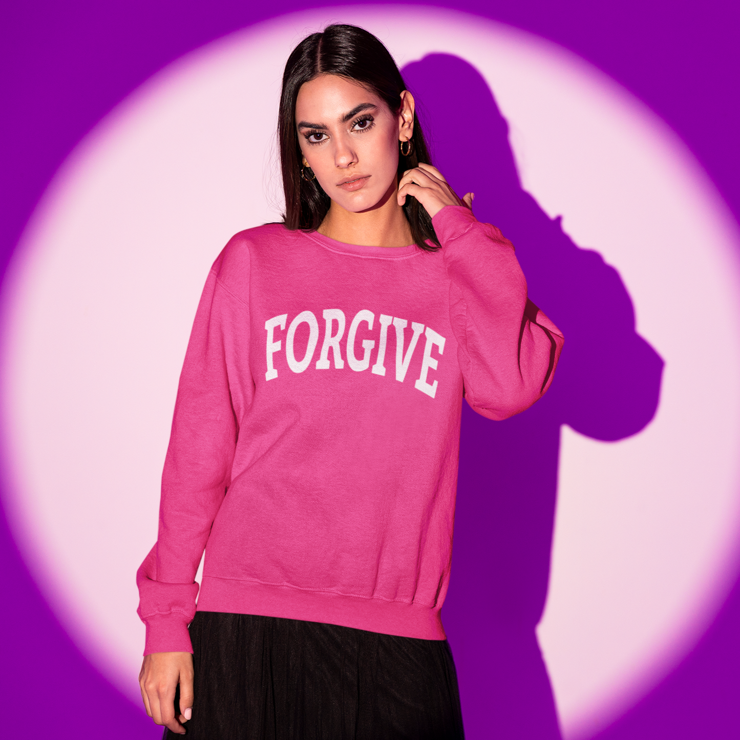 FREELY FORGIVE Collegiate Style Sweathirt | Faith-Based Sweatshirt | Christian Streetwear | Inspirational Gift
