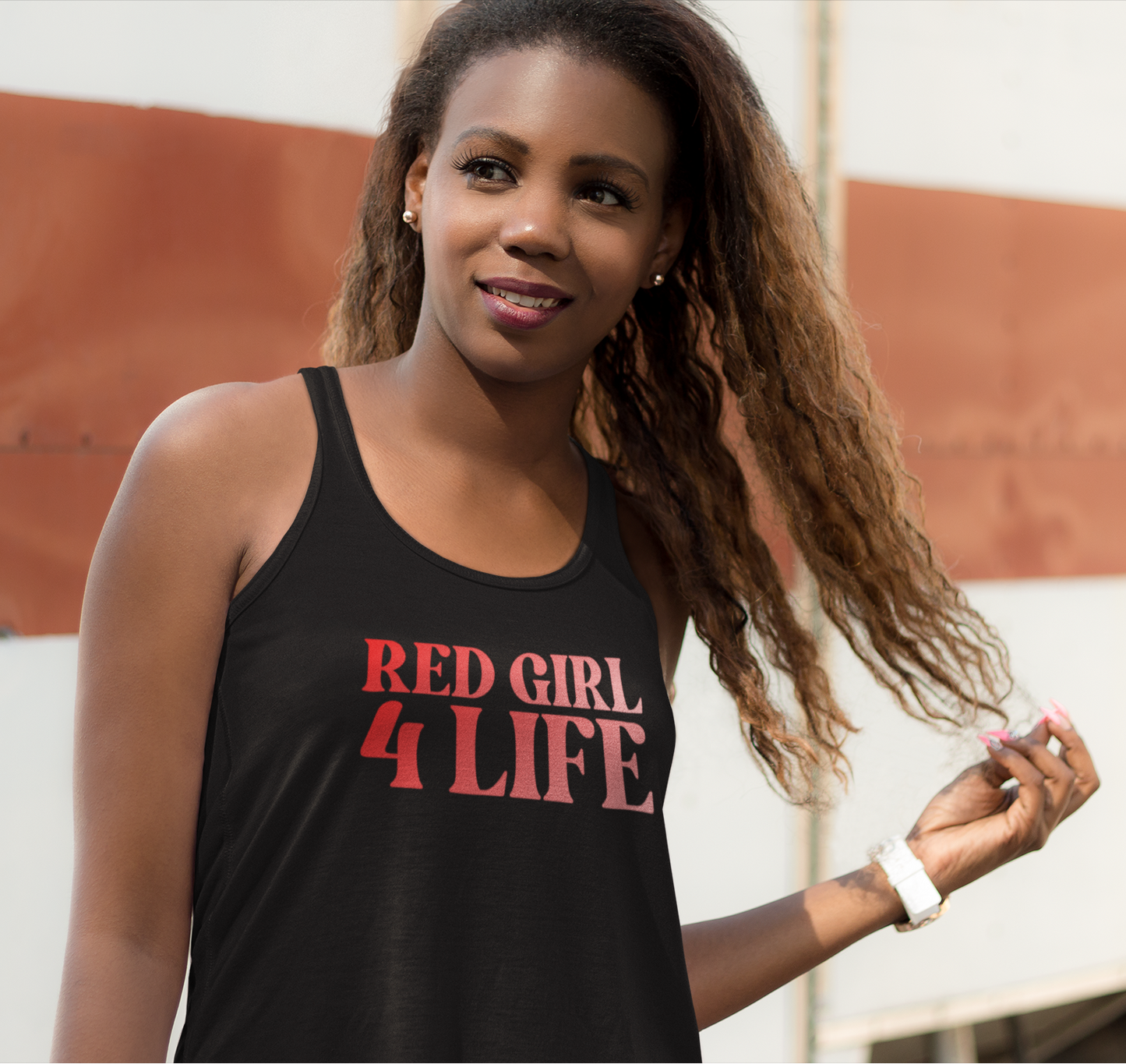 Red Girl 4 Life Ladies Sleeveless Black Tank Top | Double-Sided Graphic Tank | Inspirational Tank for Women (Unisex)
